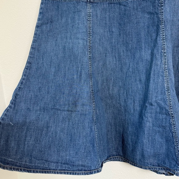Eddie Bauer Denim Paneled Midi Skirt Size-12P - Picture 3 of 11